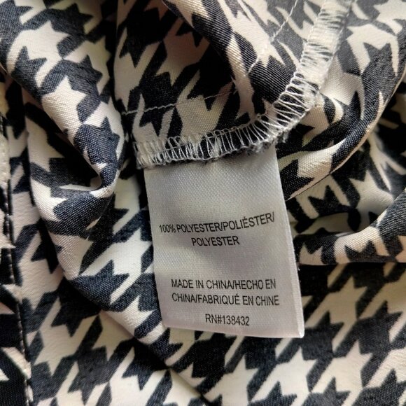 ModCloth Women's XL Long Sleeve Houndstooth Wrap Dress V-Neck Retro Classic NEW - Picture 3 of 8